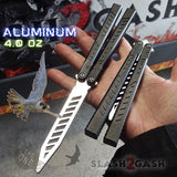 FALCON Balisong Trainer The ONE Butterfly Knife Black Channel w/ Zen Pins - Practice Safe Dull
