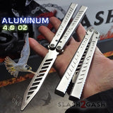FALCON Balisong The ONE Butterfly Knife Silver Channel w/ Zen Pins - Trainer Practice Safe Dull