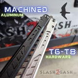 The ONE Channel Balisong FALCON Butterfly Knife w/ Zen Pins - Black Silver Trainer