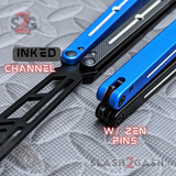 TheONE Channel Balisong KRAKEN clone w/ Black Hardware - Trainer INKED