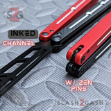 TheONE Channel Balisong KRAKEN clone w/ Black Hardware - Trainer INKED