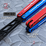 TheONE Channel Balisong KRAKEN clone w/ Black Hardware - Trainer INKED