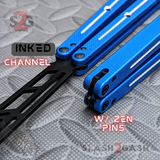 TheONE Channel Balisong KRAKEN clone w/ Black Hardware - Trainer INKED