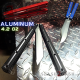 The ONE Channel Balisong KRAKEN (clone) Butterfly Knife w/ Zen Pins - Red Black Blue krake laken Tanto Bowie