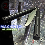 The ONE Channel Balisong KRAKEN (clone) Butterfly Knife w/ Bushings - Black krake laken Bowie Machined Aluminum