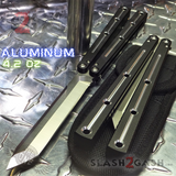 The ONE Channel Balisong KRAKEN (clone) Butterfly Knife w/ Bushings - Black krake laken Tanto