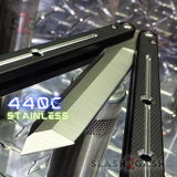 The ONE Channel Balisong KRAKEN (clone) Butterfly Knife w/ Bushings - Black krake laken Tanto 440C