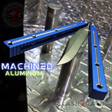 The ONE Channel Balisong KRAKEN (clone) Butterfly Knife w/ Bushings - Blue krake laken Bowie