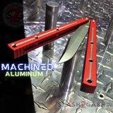 The ONE Channel Balisong KRAKEN (clone) Butterfly Knife w/ Bushings - Red krake laken Bowie Sharp