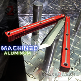 The ONE Channel Balisong KRAKEN (clone) Butterfly Knife w/ Bushings - Red krake laken Tanto Sharp