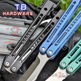 Monarch Clone Balisong The One Titanium Butterfly Knife T8 Hardware D2 w/ Bushings Black Blue Green Purple Silver Stonewash Sharp Trainer S2G slash2gash