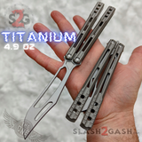 The ONE Balisong Orca Butterfly Knife Clone Channel Construction D2 - BUSHINGS Gray Silver Knives
