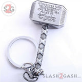 Marvel The Avengers Thor Thor's Hammer Metal Keyring Silver Keychain
