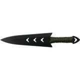 Perfect Point 6" Throwing Knives with Leg Attachment Sheath - 6 Piece Set Triangular Arrow Blade
