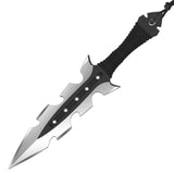 7" Shark Tooth Throwing Knives Black and Silver Ninja Knife - 3 PC Set