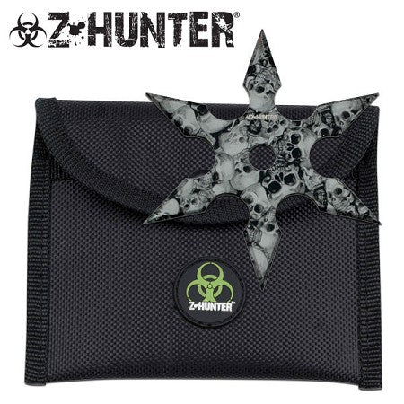 Zombie Throwing Star Undead Z-Hunter Shuriken 6 Points - Grey Skulls