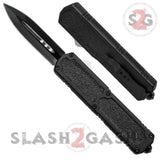 Titan OTF Automatic Knife Black Handle Dual Action Switchblade Knives - Dagger Plain TAIWAN upgraded