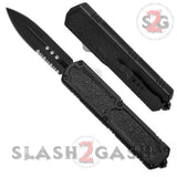 Titan OTF Automatic Knife Black Handle Dual Action Switchblade Knives - Dagger Serrated TAIWAN upgraded
