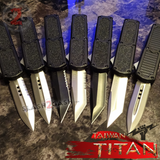 Titan OTF Automatic Knife Black Handle Dual Action Switchblade Knives - TAIWAN upgraded