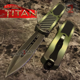 Titan OTF Dual Action Camo Tactical Automatic Knife - Dagger Plain