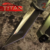 Camouflage Titan OTF Knife Camo D/A Auto Switchblade - Black Tanto Plain UPGRADED
