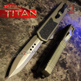 Taiwan Titan OTF D/A Grey Automatic Knife Switchblade Gray w/ Silver Dagger - upgraded Dual Action out-the-front knives