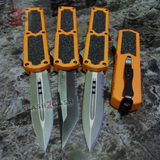 Taiwan Titan OTF D/A Orange Automatic Knife Switchblade - upgraded Dual Action out-the-front knives slash 2 gash