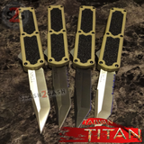 Taiwan Titan OTF D/A Desert Tan Automatic Knife Sand Switchblade - upgraded Dual Action out-the-front knives slash 2 gash
