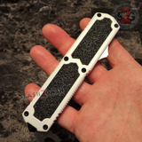 Taiwan Titan OTF D/A White Handle Automatic Knife Switchblade - upgraded Dual Action out-the-front knives slash 2 gash