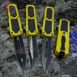 Taiwan Titan OTF D/A Yellow Automatic Knife Switchblade - upgraded Dual Action out-the-front knives slash 2 gash