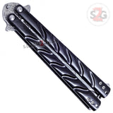 Twist Butterfly Knife Drop Point Balisong - Black Damascus M-Tech Darrel Ralph
