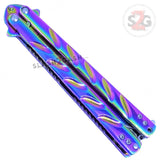 Twist Butterfly Knife Drop Point Balisong - Rainbow Spectrum M-Tech Darrel Ralph