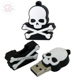 Skull & Crossbones USB Flash Drive 2.0 Rubber Memory Stick 16gb / 32gb
