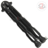 Chainlink Butterfly Knife w/ Cutouts Balisong - Black