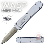 Mini Keychain OTF Knife Wasp Small Automatic Switchblade Dagger with Clip - Silver California Legal