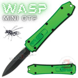 Mini Keychain OTF Knife Wasp Small Automatic Switchblade Dagger with Clip - Zombie Green California Legal