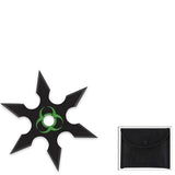 Biohazard Throwing Star Set Black and Green Zombie Shuriken 6 Point Ninja Thrower