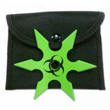 Biohazard Throwing Star Set Green and Black Zombie Shuriken 6 Point Ninja Thrower