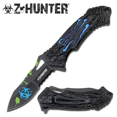 Zombie Hunter Bio Hazard Monster Claw A/O Knife - Blue ZB040BL