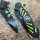 Neon Green Zombie Bio Hazard Apocalypse Survivor Rescue Knife ZB-160ZG