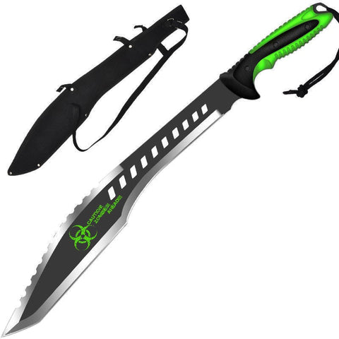 25" Zombie Killer Full Tang Tanto Futuristic Machete - Caution