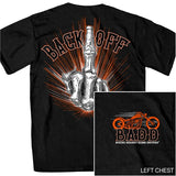 Back Off Bone Middle Finger T-Shirt BADD Bikers Against Dumb Drivers GMD1453