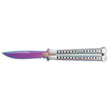 Diamond Grip Balisong Grippy Butterfly Knife w/ Spring Latch - Asst. colors