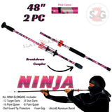 Ninja 48" Blowgun .40 cal w/ 20 Darts - 2PC Pink Camo - Avenger Blowguns USA