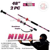 Ninja Blowguns w/ 20 Darts .40 Cal Avenger - 48" 2PC Pink Camouflage