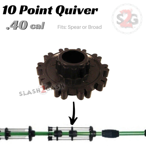 10 Point Quiver .40 Caliber Blowgun Accessory - Fits Hunting Broadhead or Spear Darts, Holder