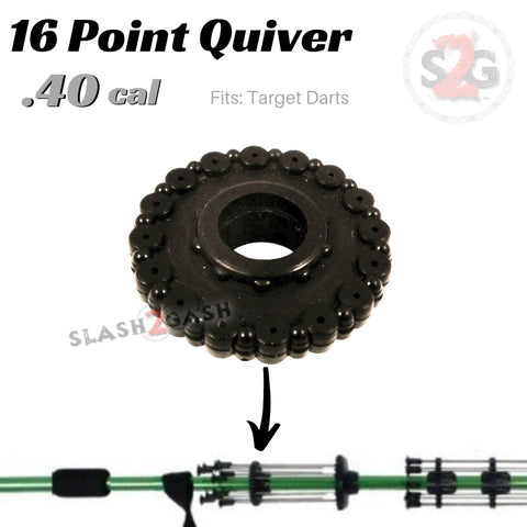 16 Point Quiver .40 Caliber Blowgun Accessory - Fits Target Darts, Holder