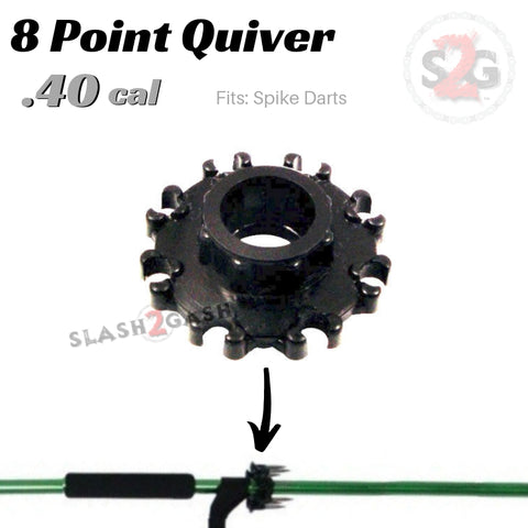 8 Point Quiver .40 Caliber Blowgun Accessory - Fits Spike Darts, Holder