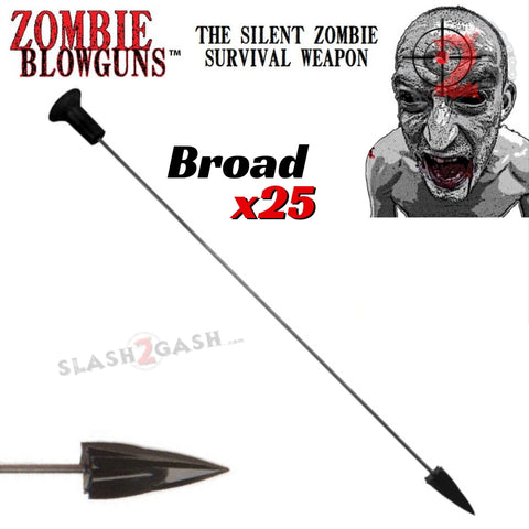 Zombie Darts Broadhead Hunting .40 Caliber Blowgun Ammo - x25