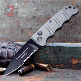 Boker Kalashnikov Automatic Conversion Knife Gun Metal Grey - AUS-8 Drop Point Serrated Switchblade AK47 AK74